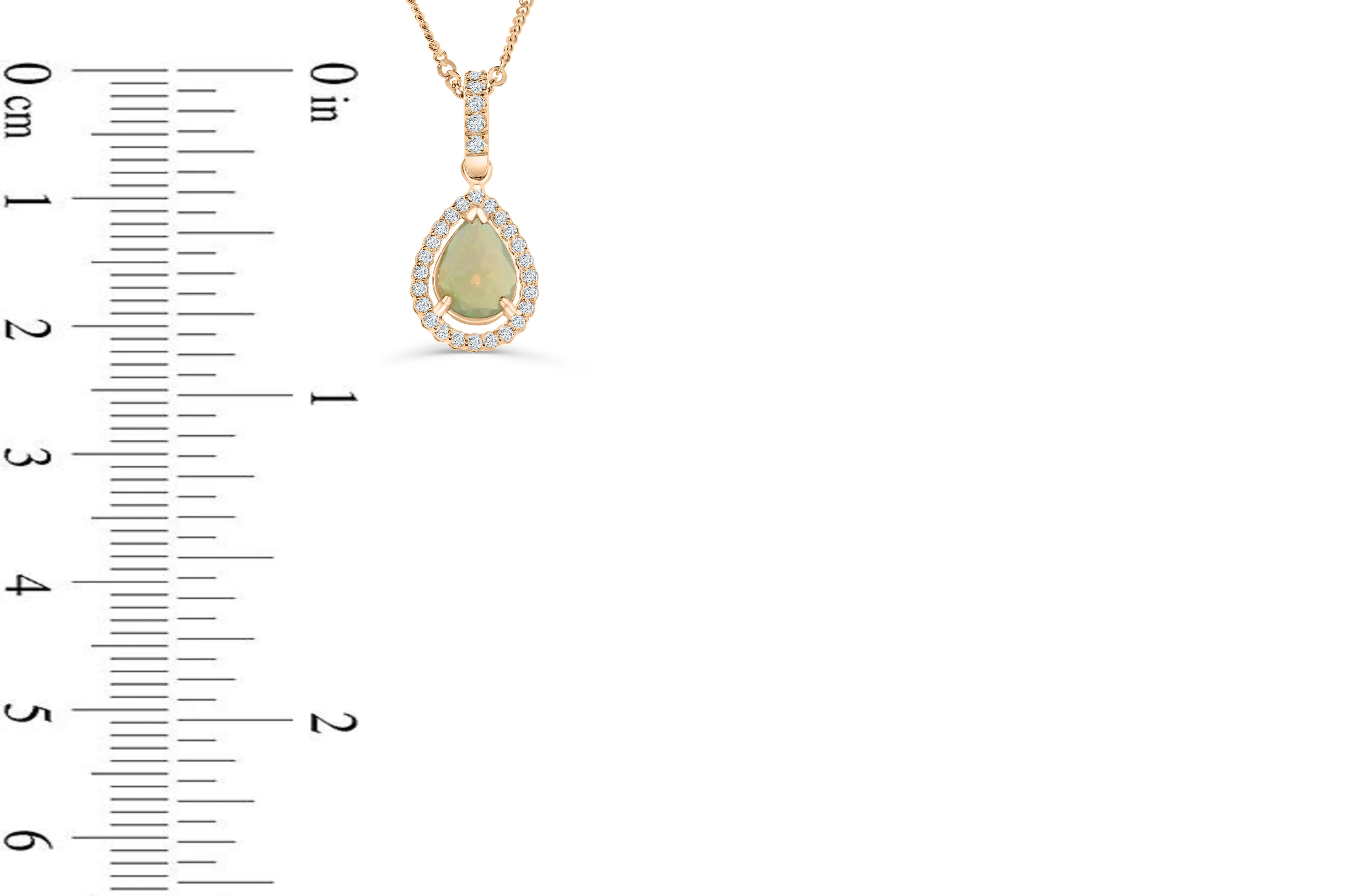 0.72 CT Pear Opal Diamond Pendant 0.25 CT TW 14K Rose Gold OPEN001