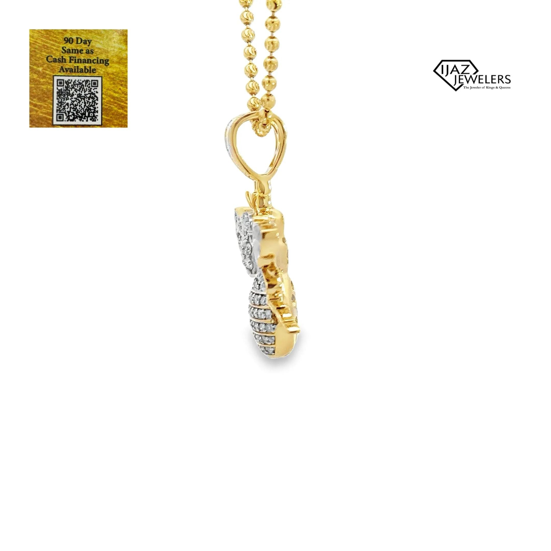 10K gold 1.07 CTW Diamond Bee Charm