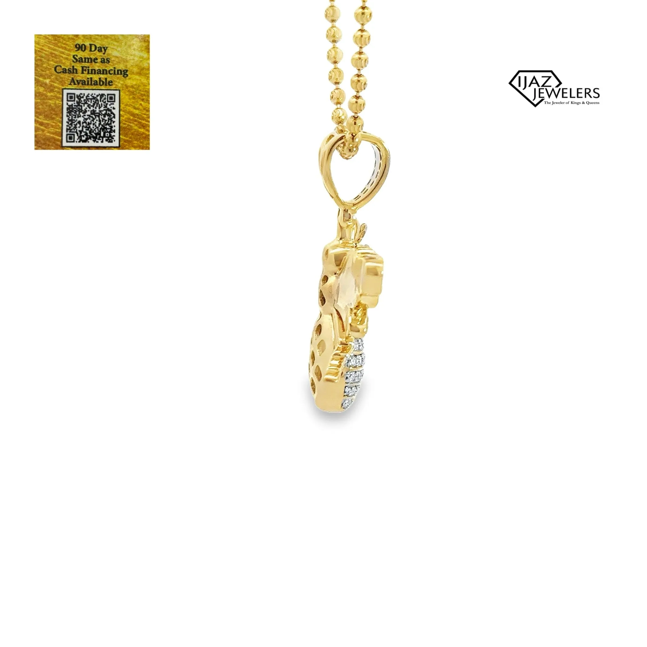 10K gold 1.07 CTW Diamond Bee Charm