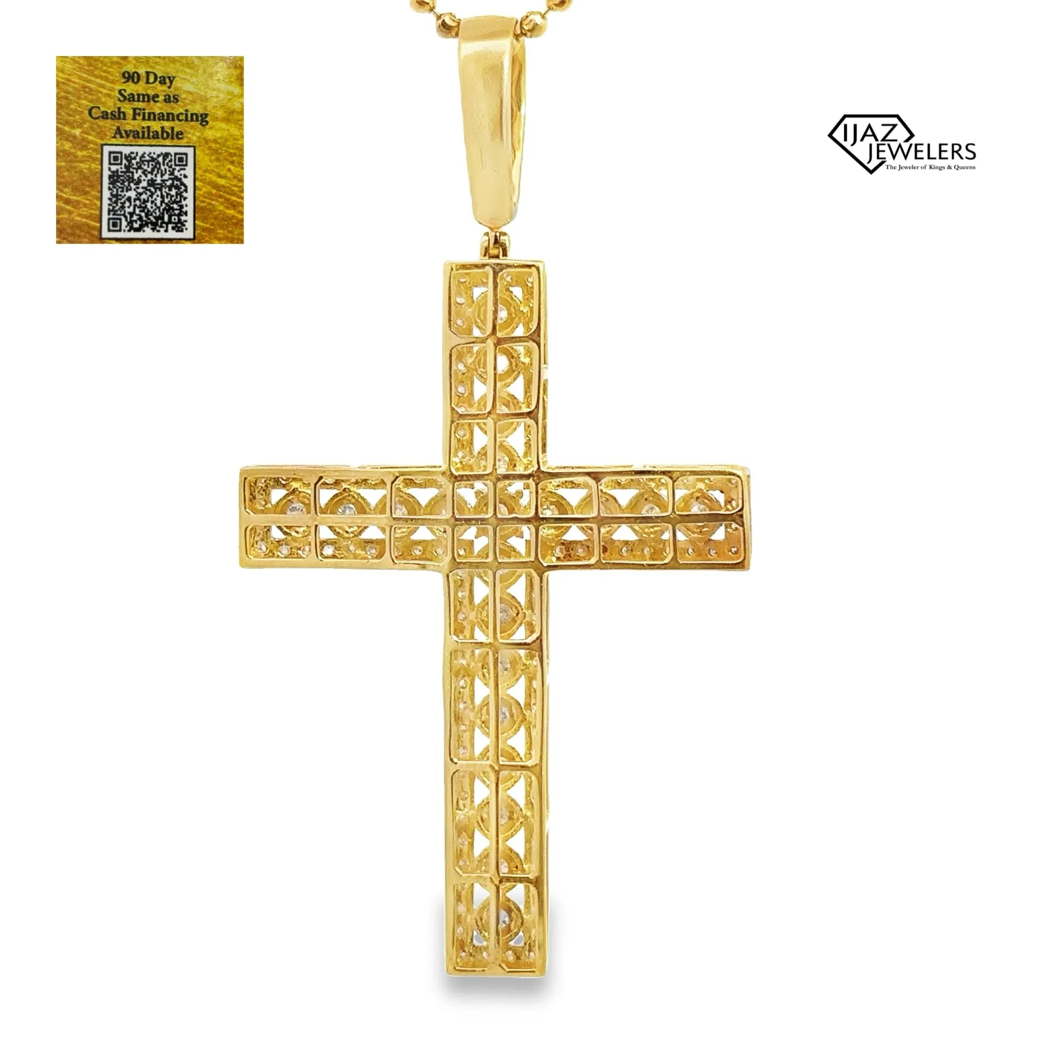 10K Gold 1.99 CTW Diamond Cross Charm