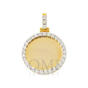 10K GOLD ROUND DIAMOND CIRCLE PICTURE PENDANT 0.31 CT