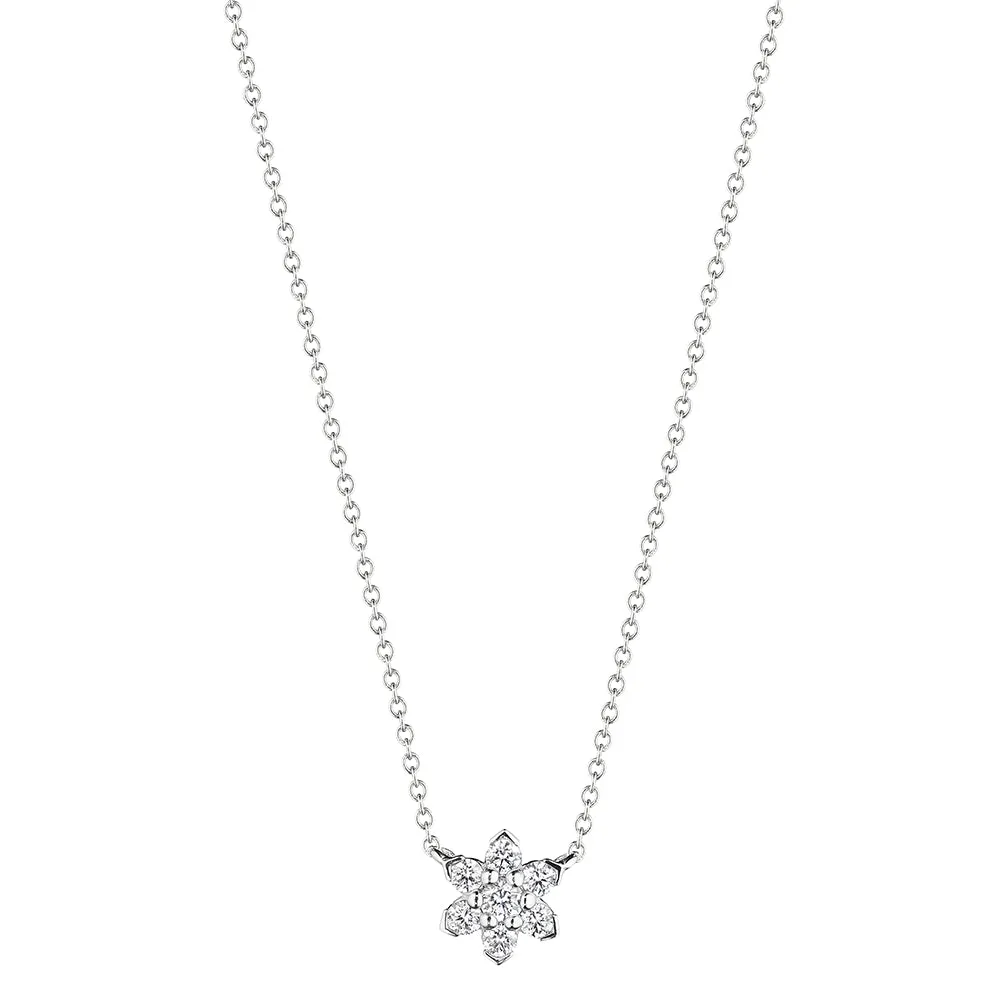 18k Gold Mini Star Diamond Pendant Necklace