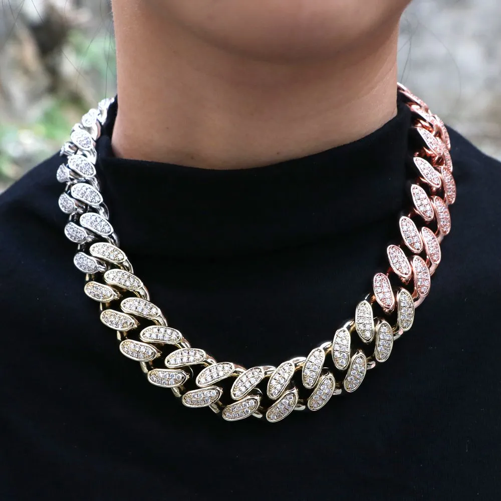 20mm Iced Multi-Color Cuban Chain