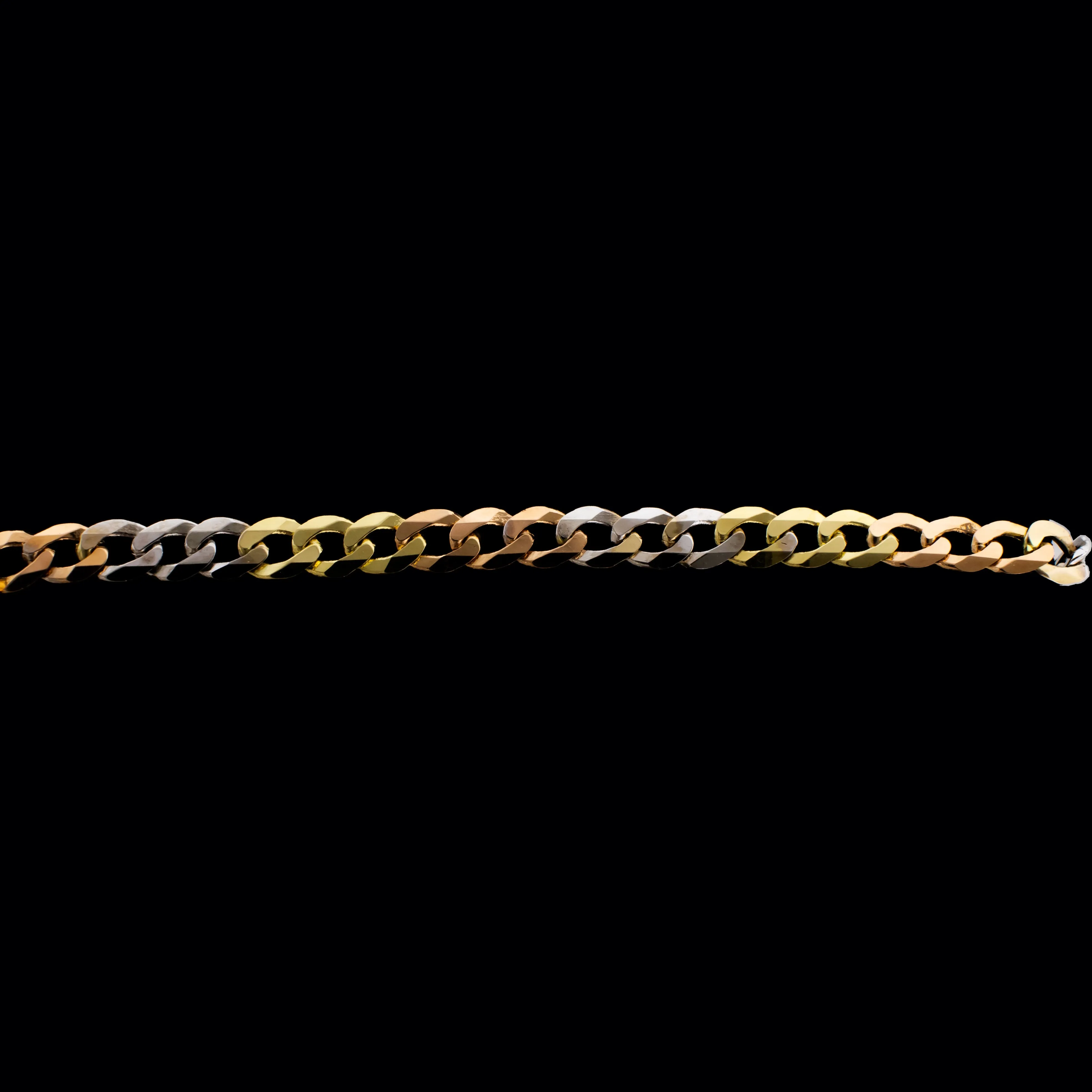 6 14KT Tri-Colored Gold Light Curb Chain 2.8mm