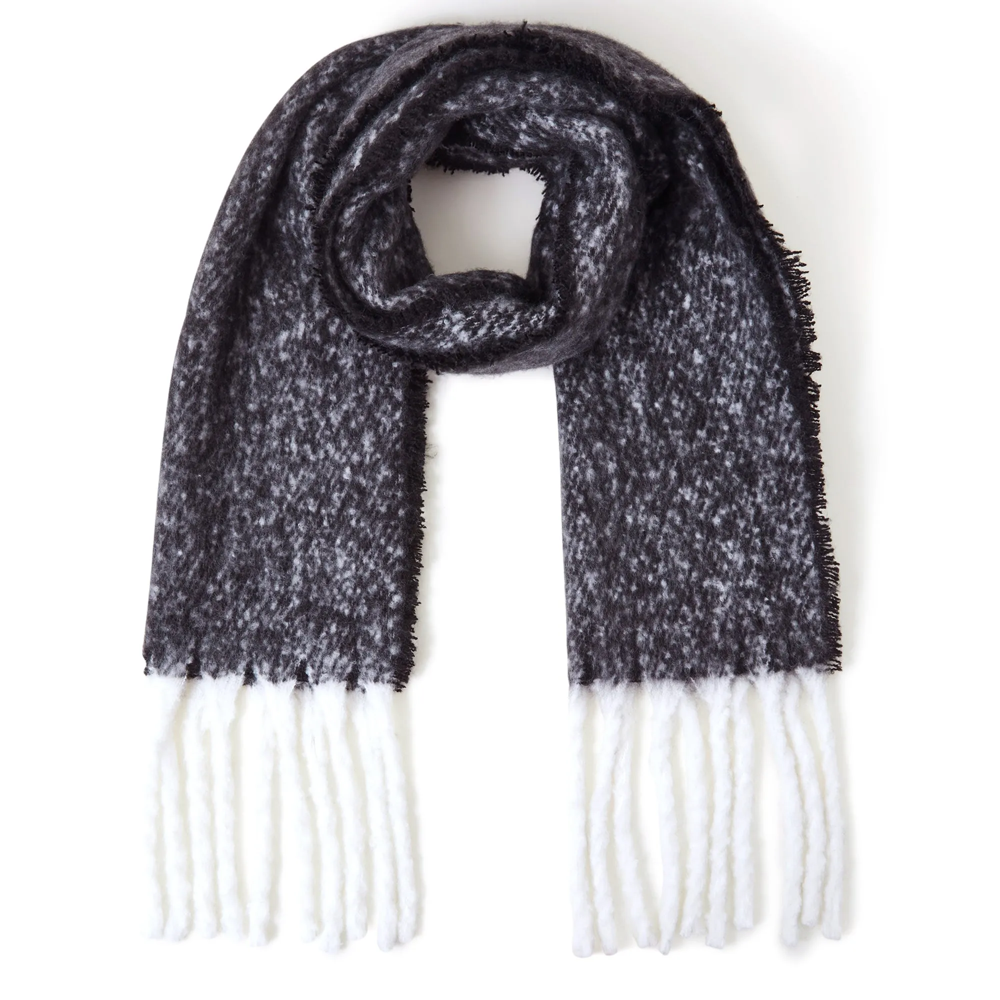 Accessorize London Women's Black Super Fluffy Scarf