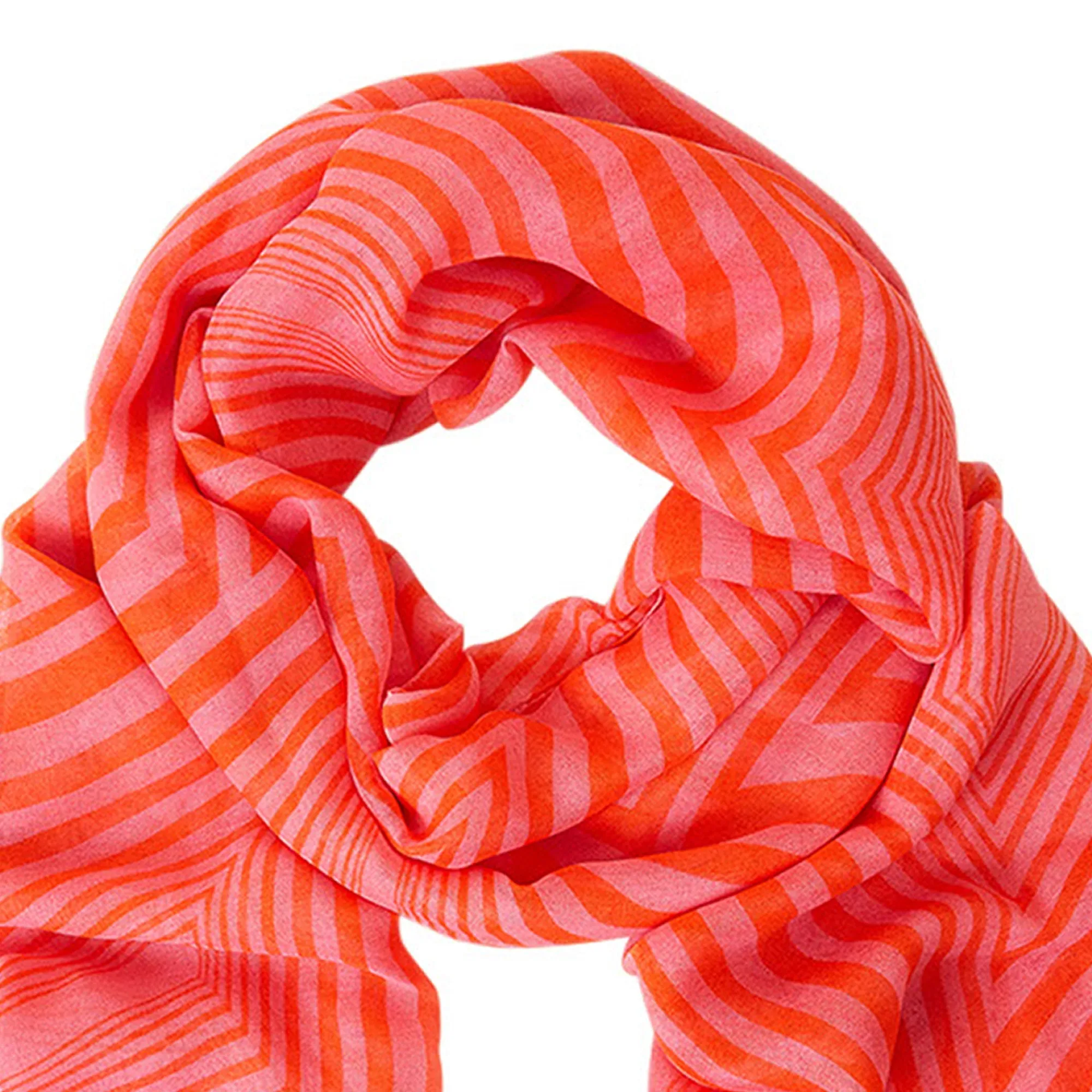 Accessorize London Women's Red Geo Printed Scarf