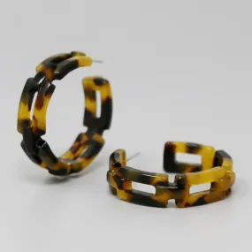 Acetate Linked Hoop Earrings