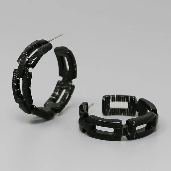 Acetate Linked Hoop Earrings