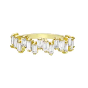 Alternating Heights Diamond Baguette Ring