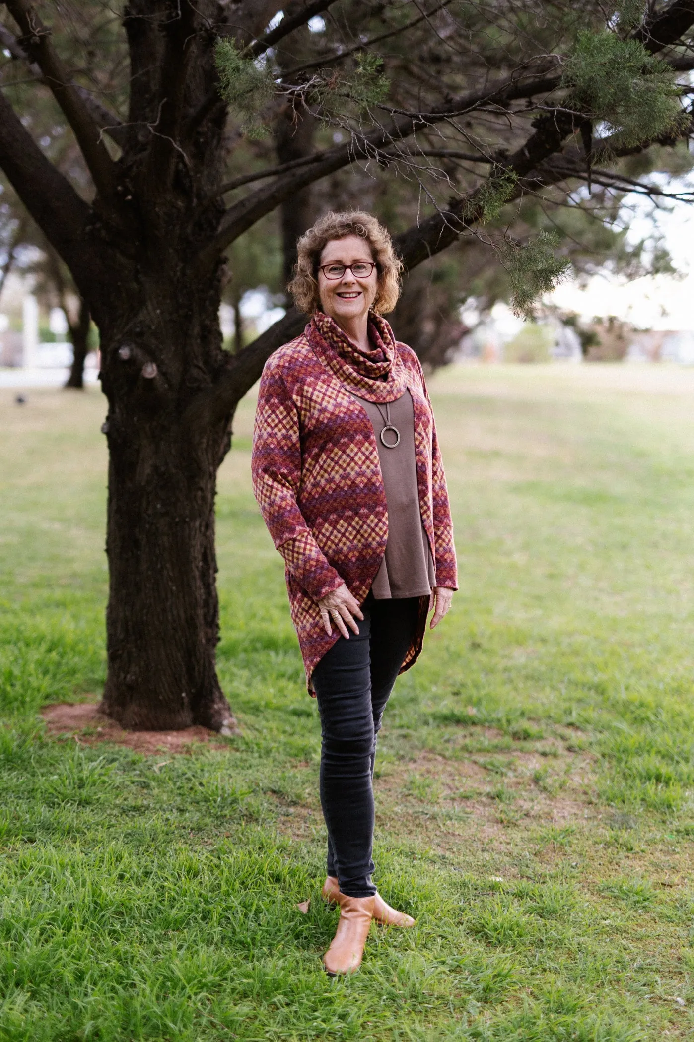 AMARA Midline Jacket in Shiraz Argyle - Last One!