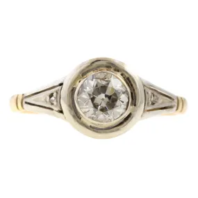 Antique Diamond Engagement Ring, Old Euro 0.78ct.