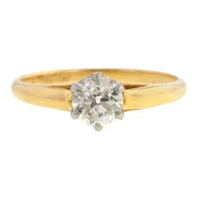 Antique Solitaire Engagement Ring, Circular Brilliant 0.51ct.