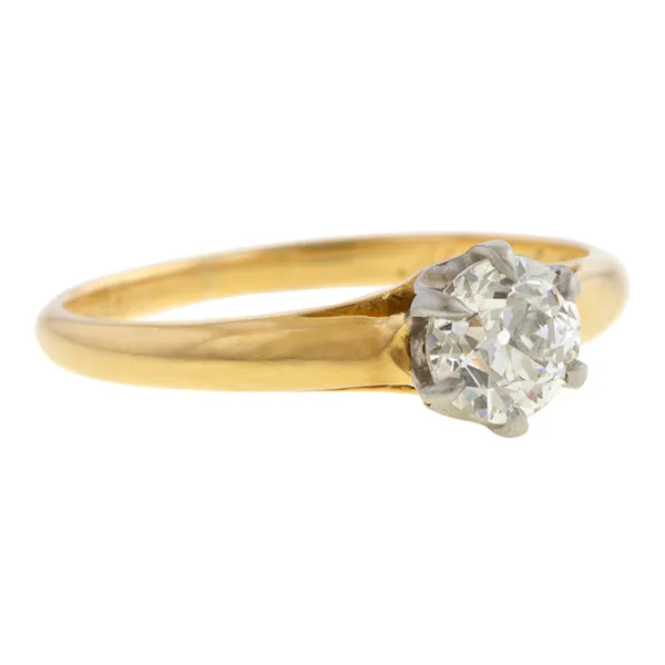 Antique Solitaire Engagement Ring, Circular Brilliant 0.51ct.