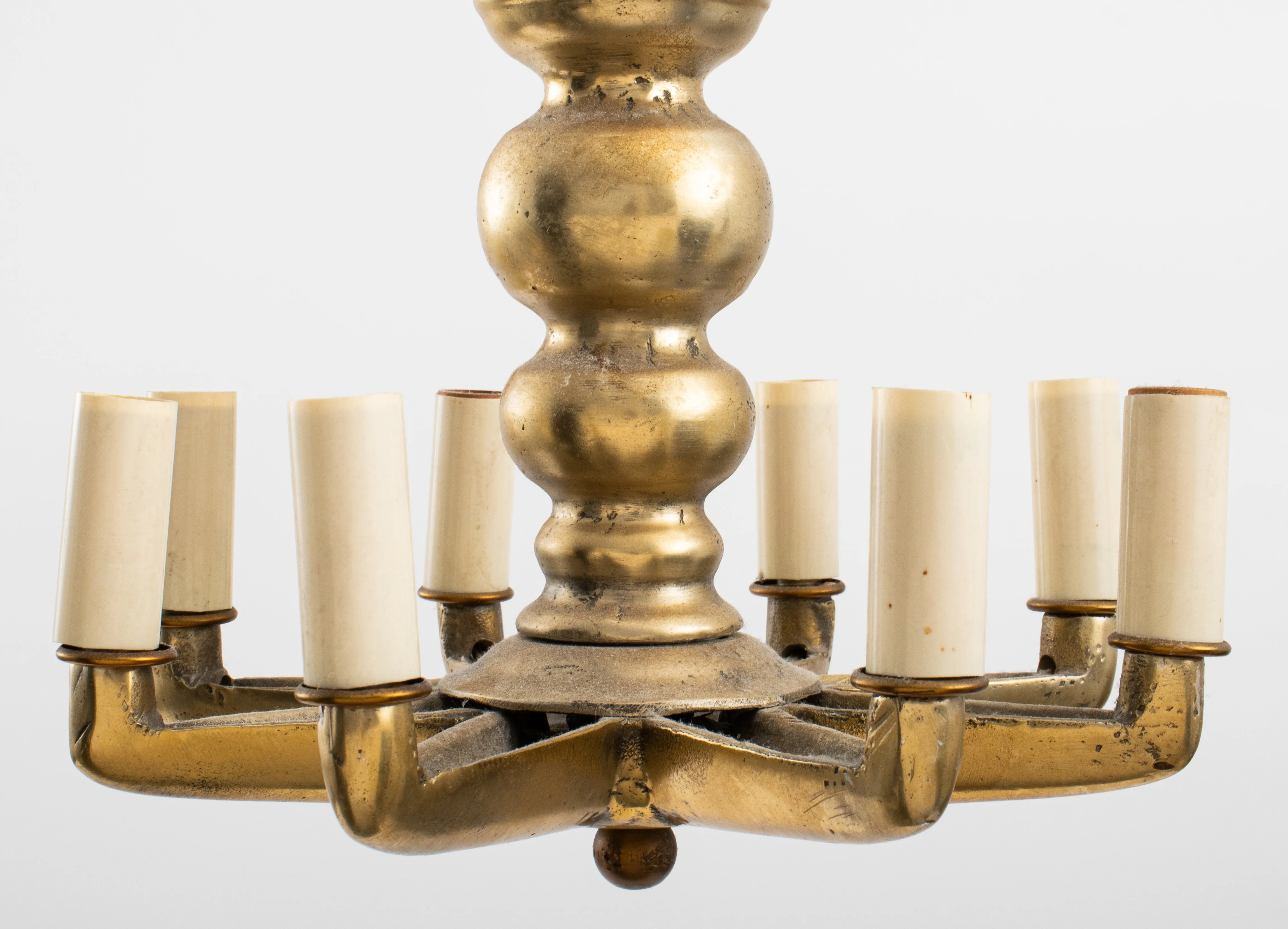 Art Modern Brass Eight-light Star-Form Chandelier