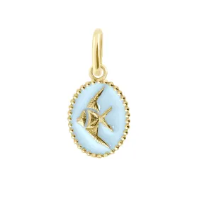 Baby Blue Angelfish Pendant, Yellow Gold