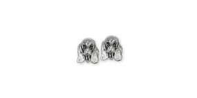 Basset Hound Earrings Jewelry Sterling Silver Handmade Dog Earrings BH3-PE