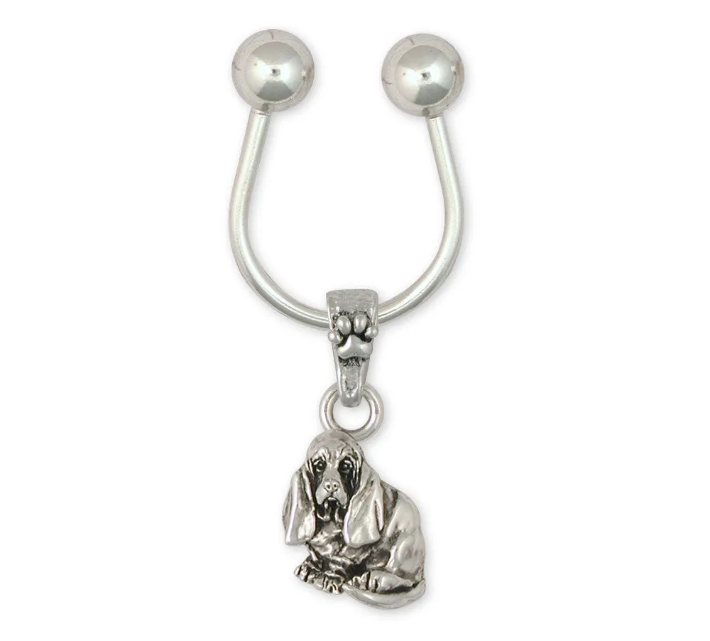 Basset Hound Key Ring Jewelry Sterling Silver Handmade Dog Key Ring BAS5-K