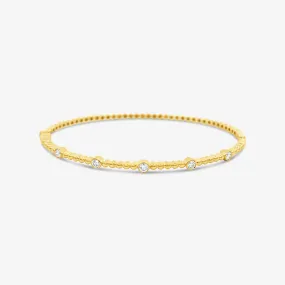 Bead & Diamond Bangle Bracelet