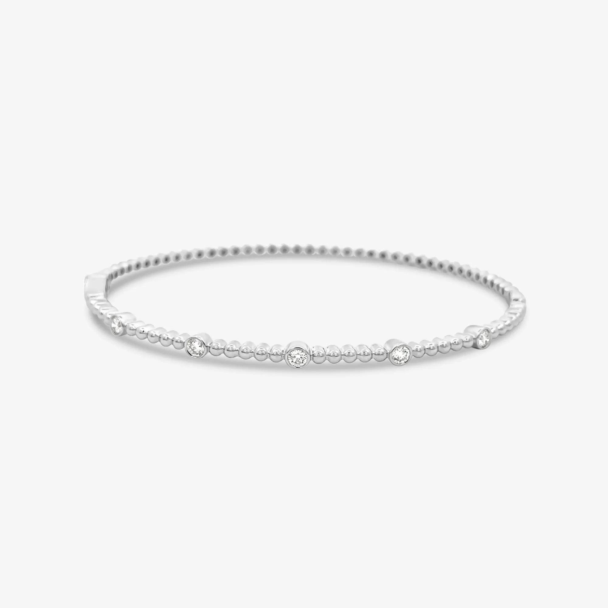 Bead & Diamond Bangle Bracelet