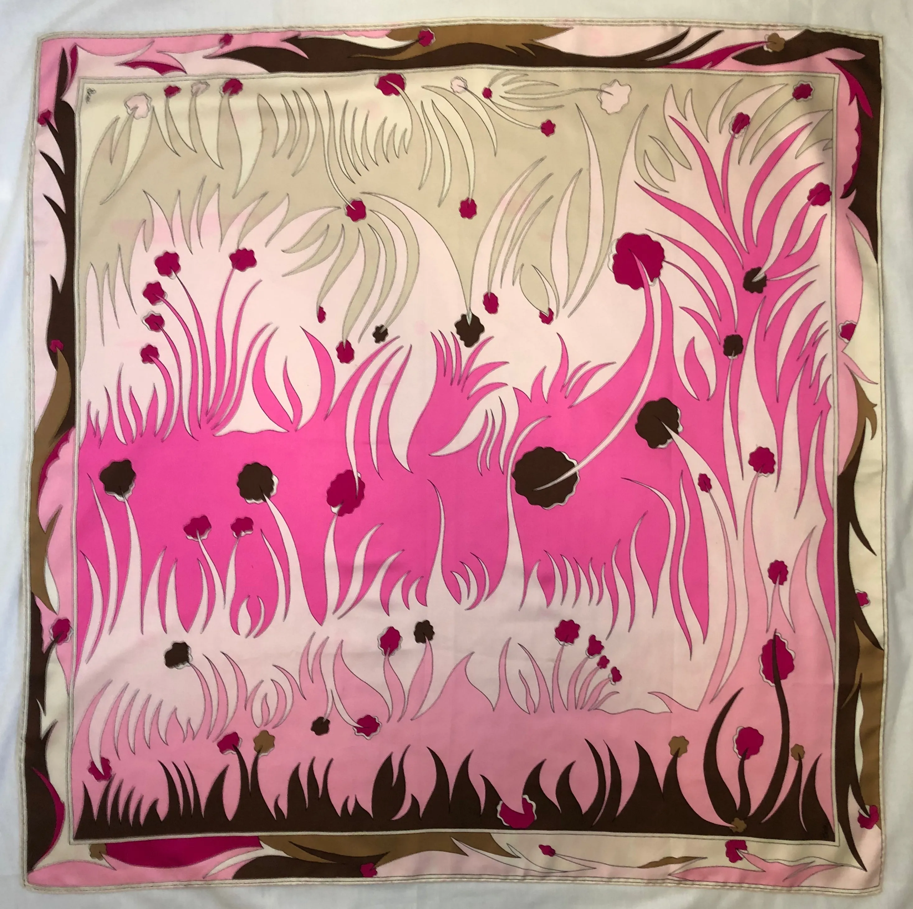 BESSI 60s Pink Silk Scarf