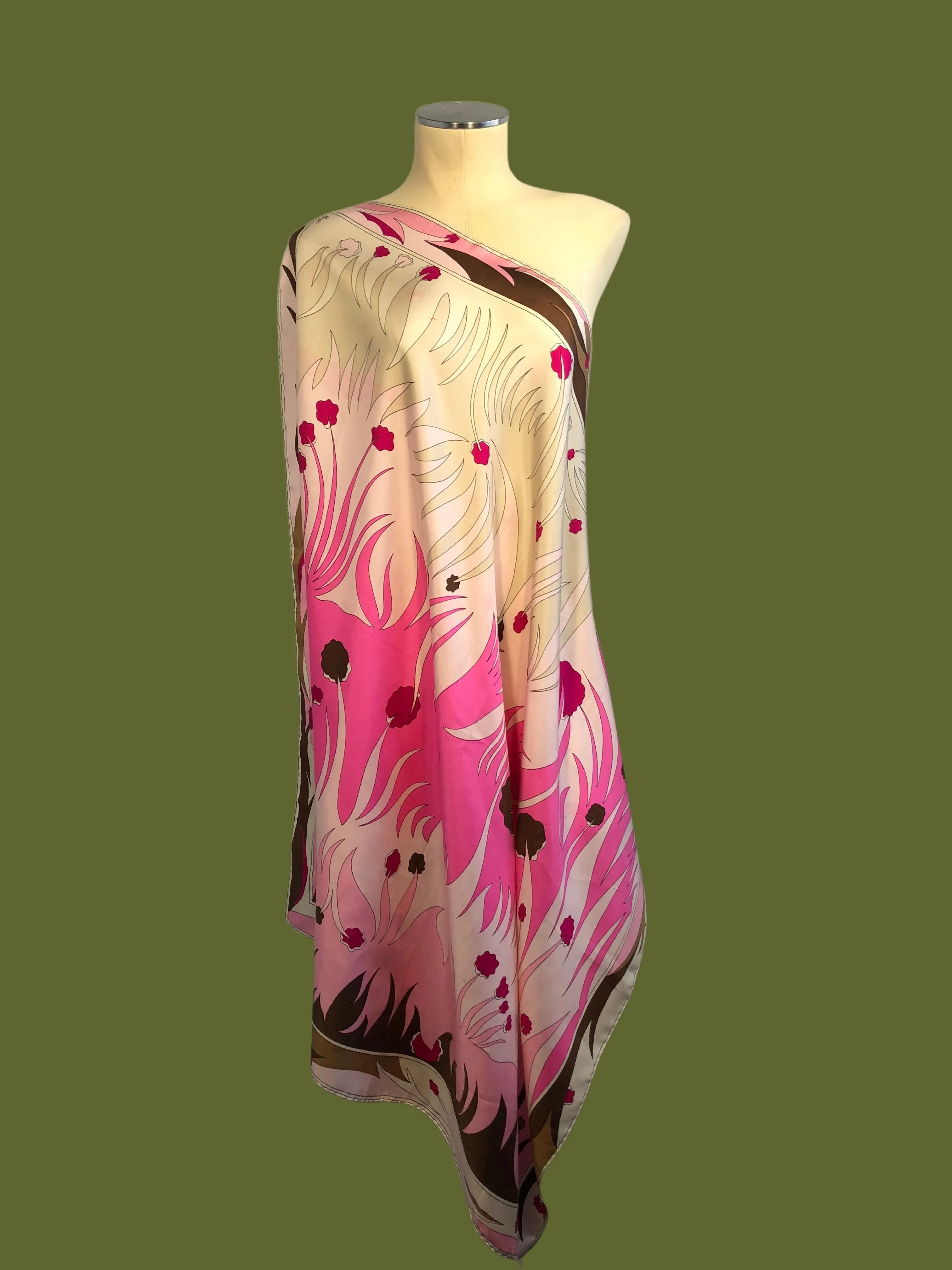 BESSI 60s Pink Silk Scarf