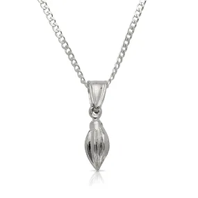 Better Jewelry Cocoa Pod Pendant w. Cuban Chain .925 Sterling Silver