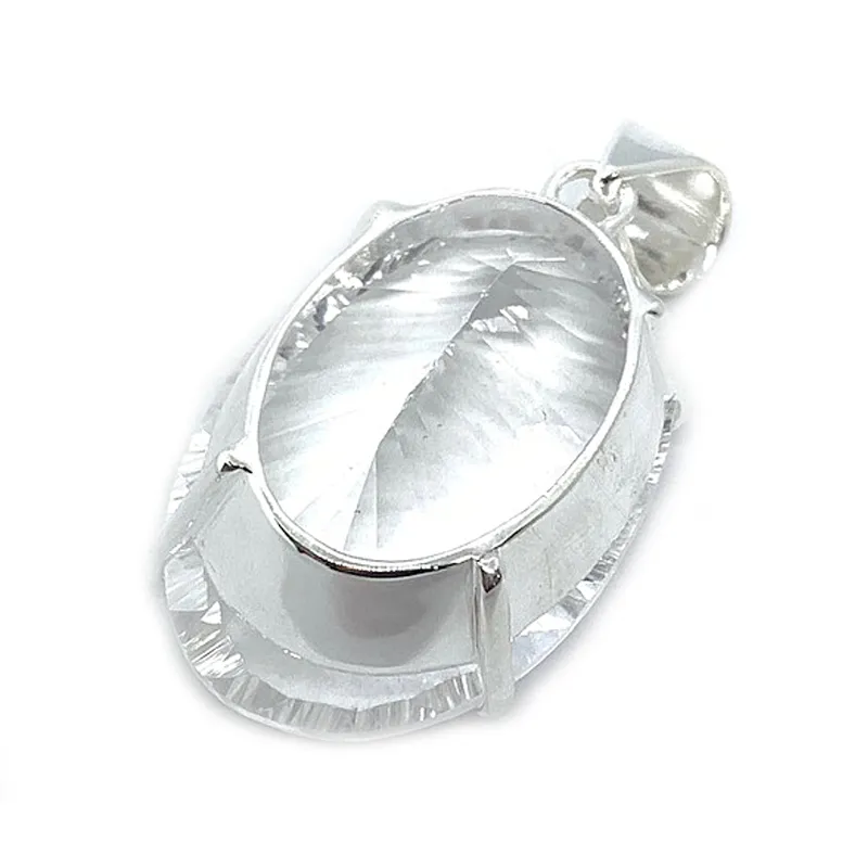 Binita Clear Quartz Oval Pendant