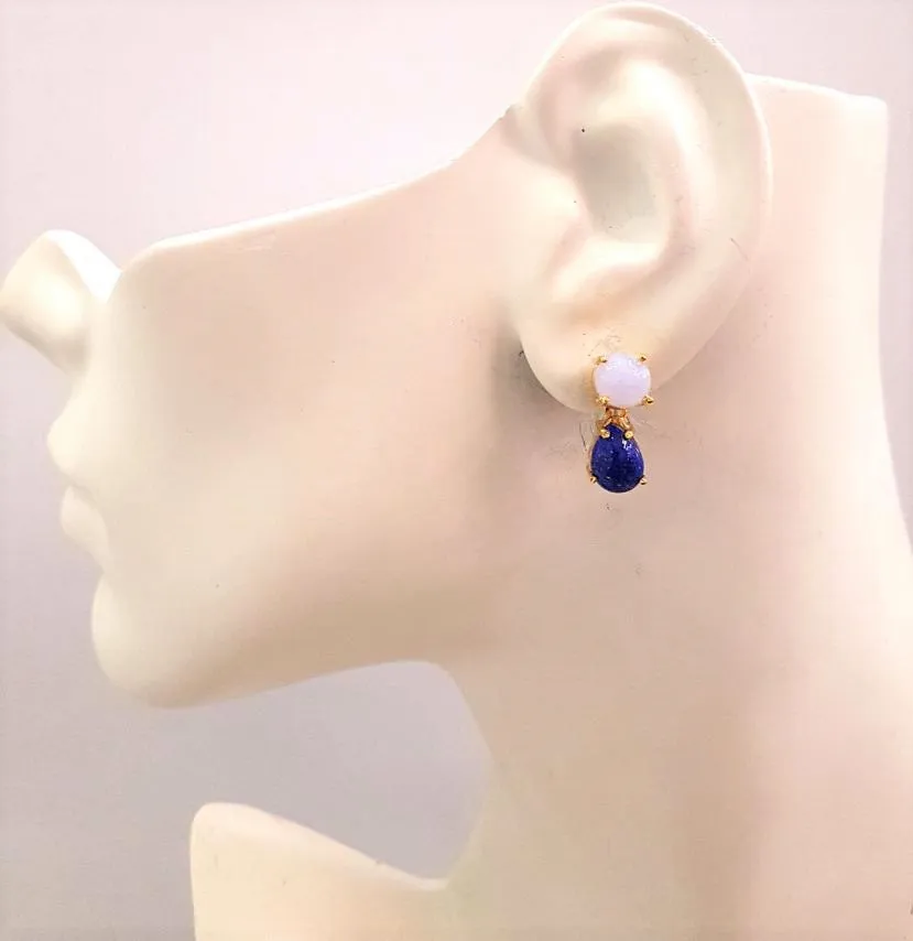 Blue Lace Agate & Lapis Lazuli Separates Earrings