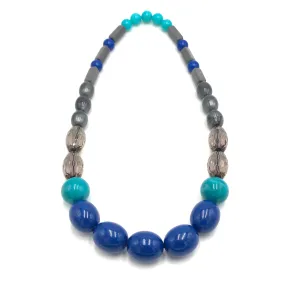 Blue Mist Stretch Bauble Necklace - Midi