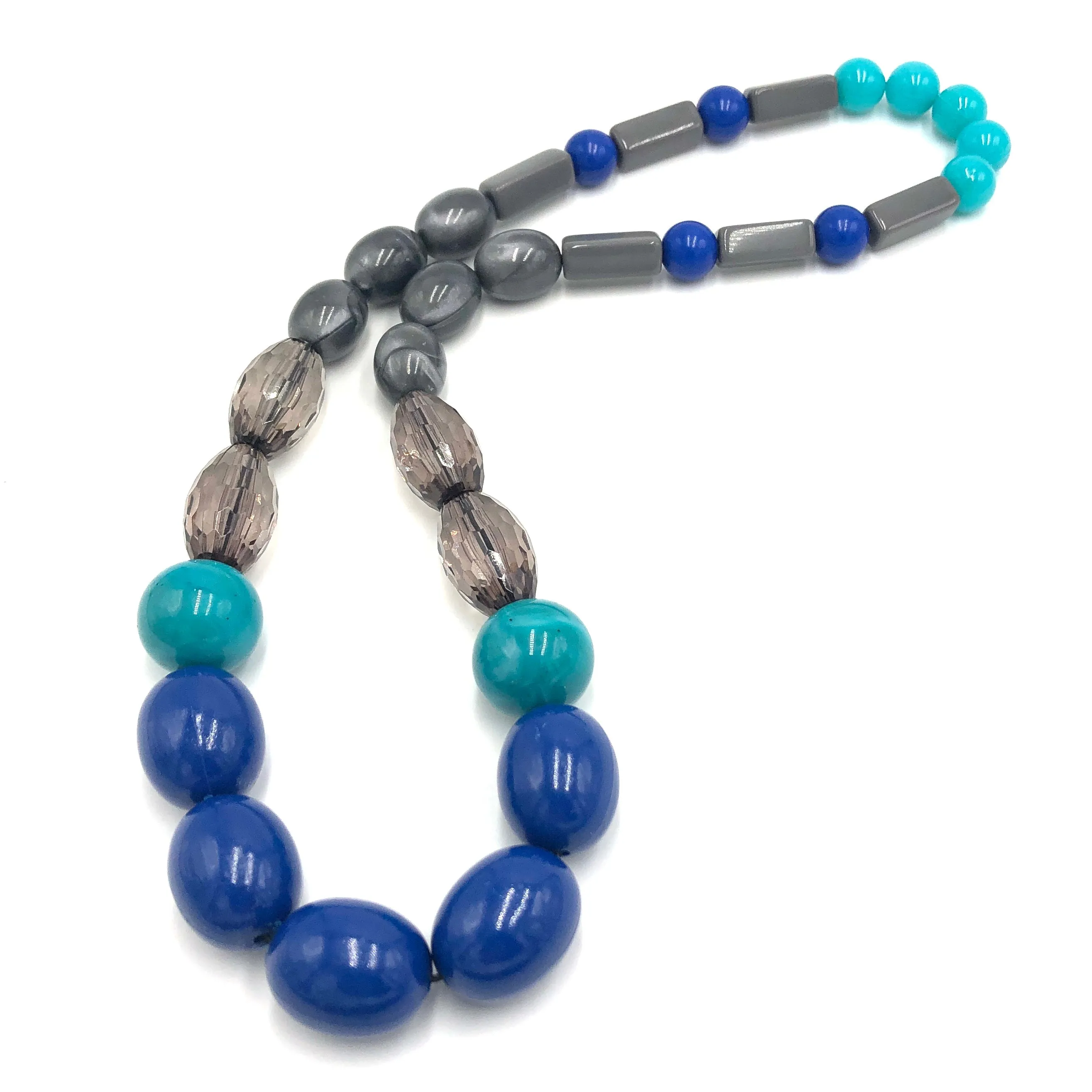 Blue Mist Stretch Bauble Necklace - Midi