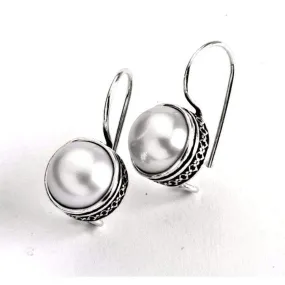 Bluenoemi silver and pearl drop earrings Sterling silver earrings