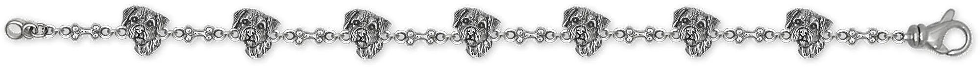 Border Terrier Jewelry Sterling Silver Handmade Border Terrier Bracelet  BDT1H-BR