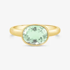 Briolette Green Amethyst Ring