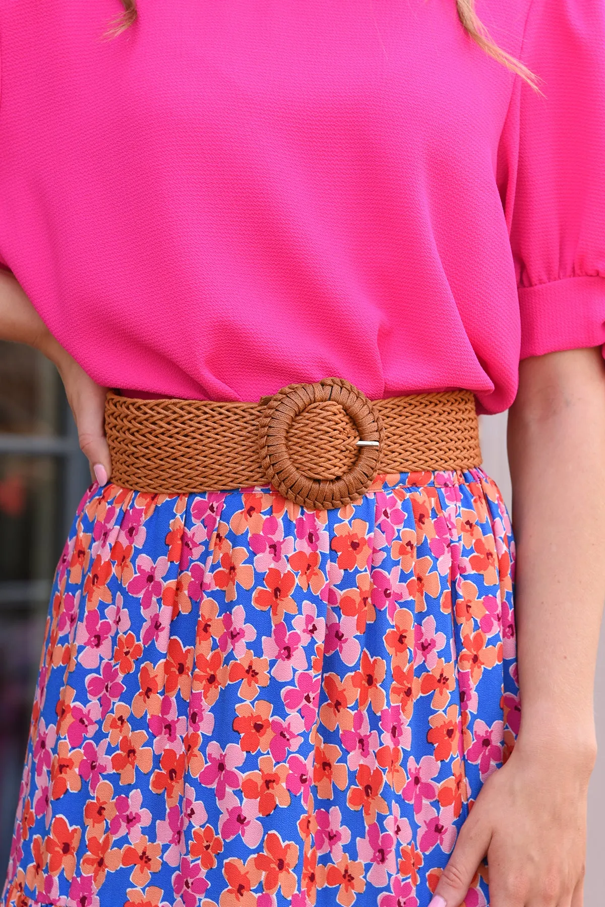 BROWN WOVEN BELT