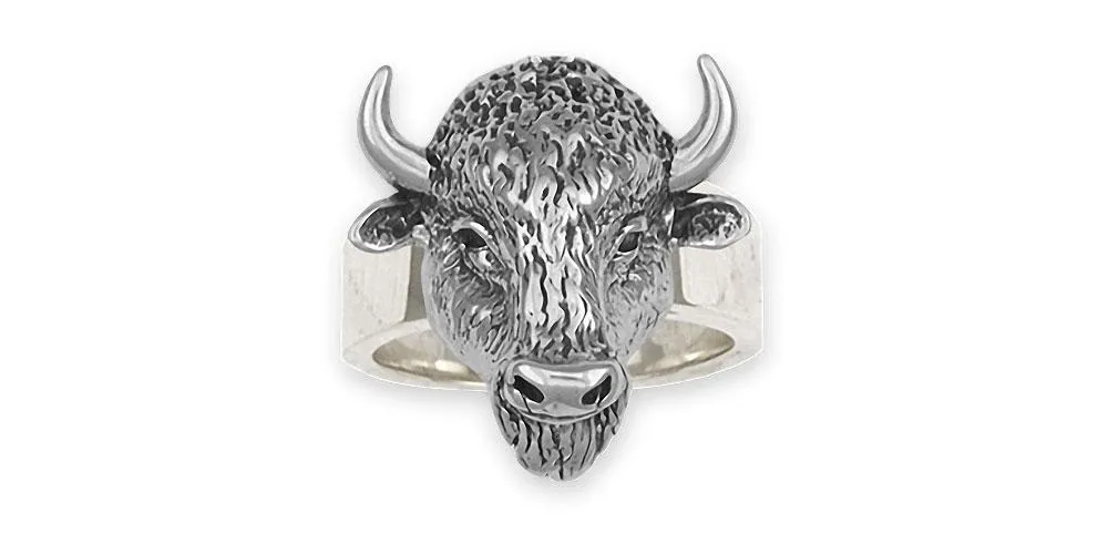 Buffalo Ring Jewelry Sterling Silver Handmade Bison Ring BUF1X-R