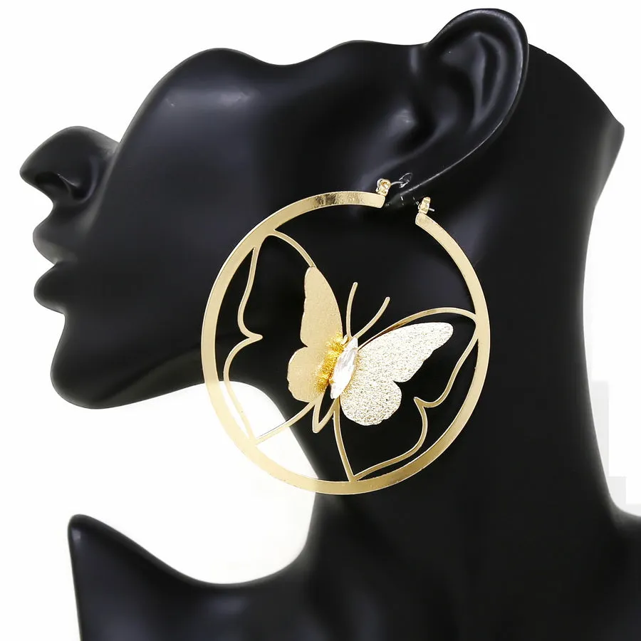 Butterly Hoop Earrings