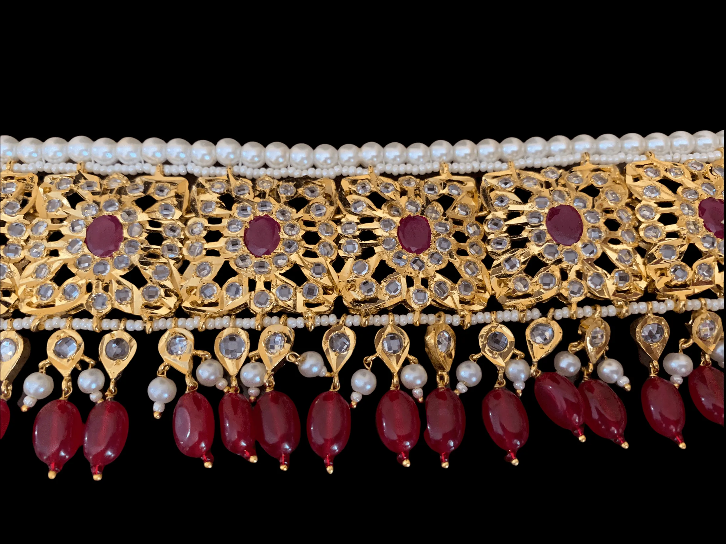 C24 Sabuhi Ruby  hyderabadi choker ( SHIPS IN 4 WEEKS )