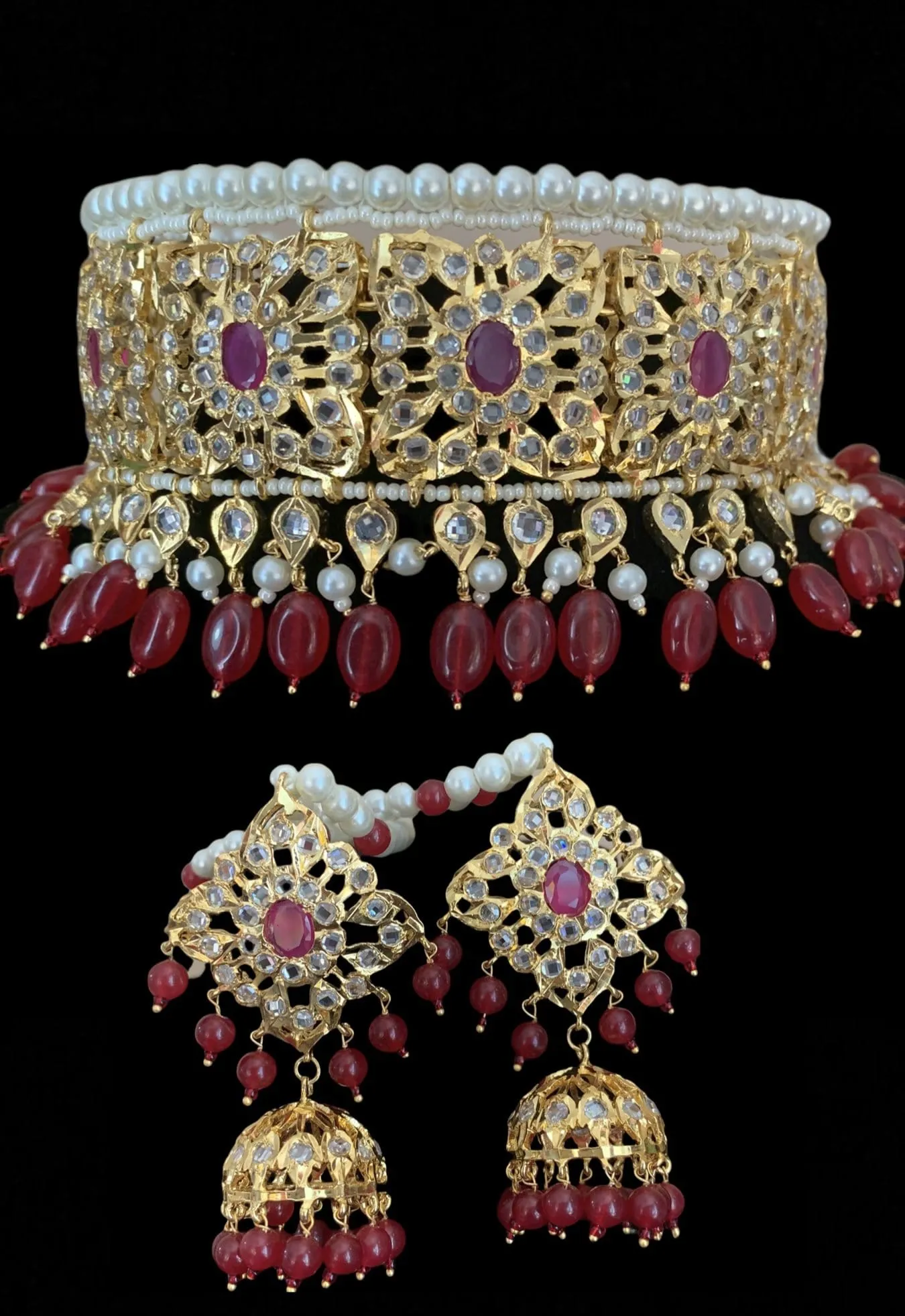 C24 Sabuhi Ruby  hyderabadi choker ( SHIPS IN 4 WEEKS )