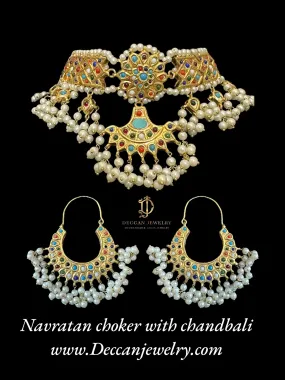 C314 Aniya navratan choker set ( READY TO SHIP  )