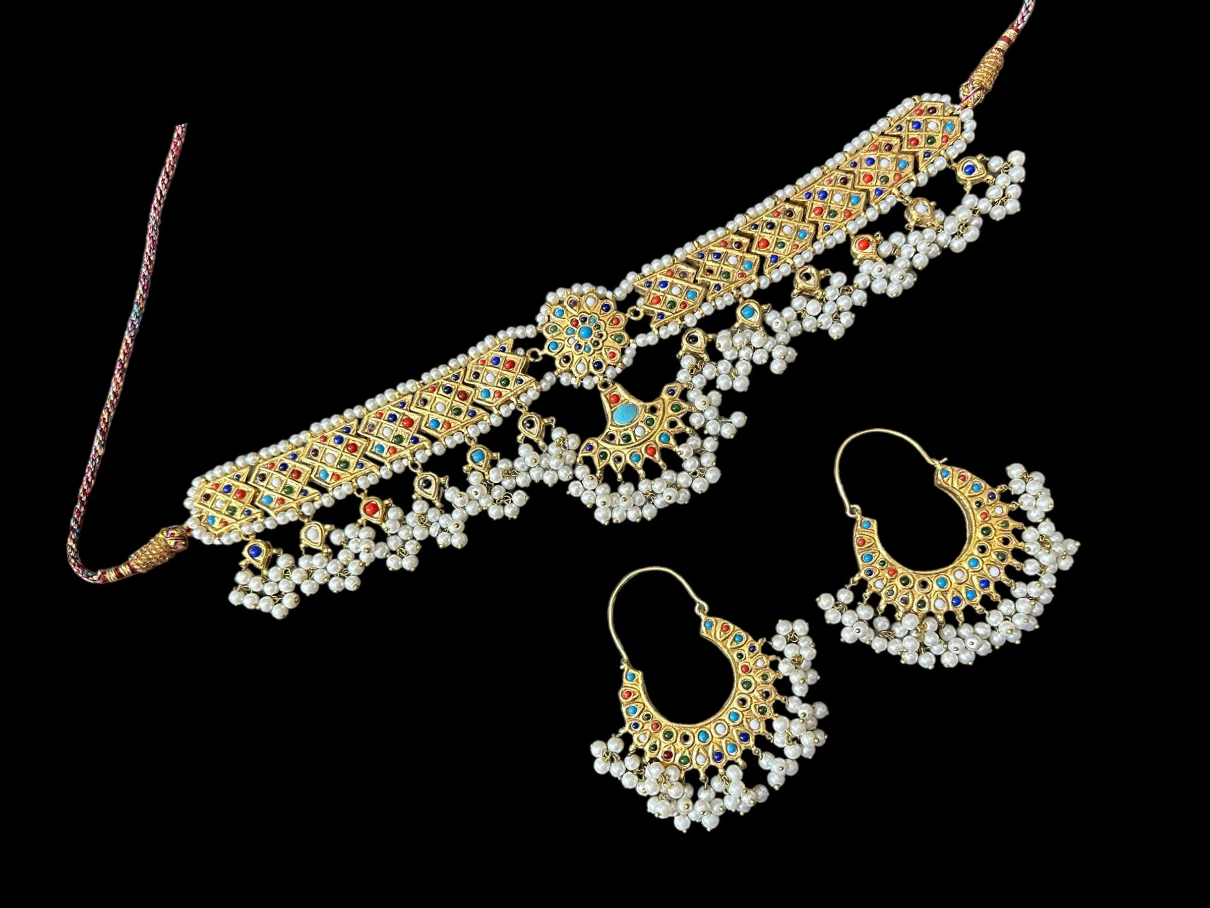 C314 Aniya navratan choker set ( READY TO SHIP  )