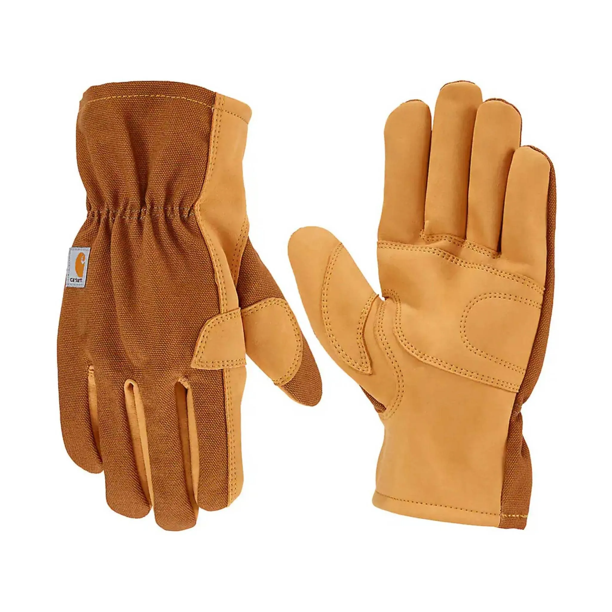 Carhartt Women's Duck Synthetic Leather Open Cuff Gloves - Brown