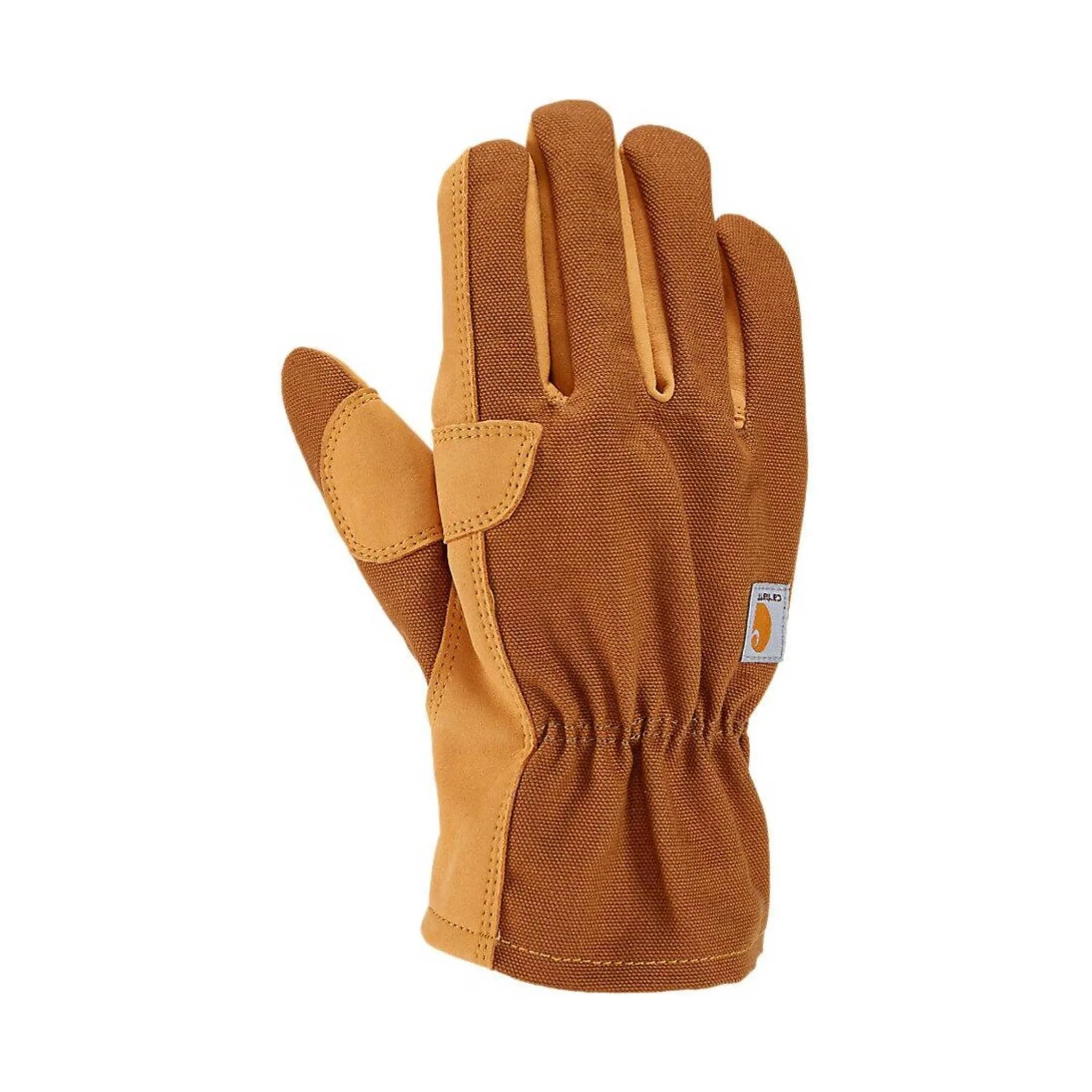 Carhartt Women's Duck Synthetic Leather Open Cuff Gloves - Brown