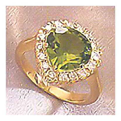 Casanova 14k Gold, Peridot and Diamond Ring