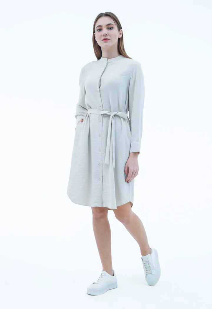 Casual Collared Shirt Dress