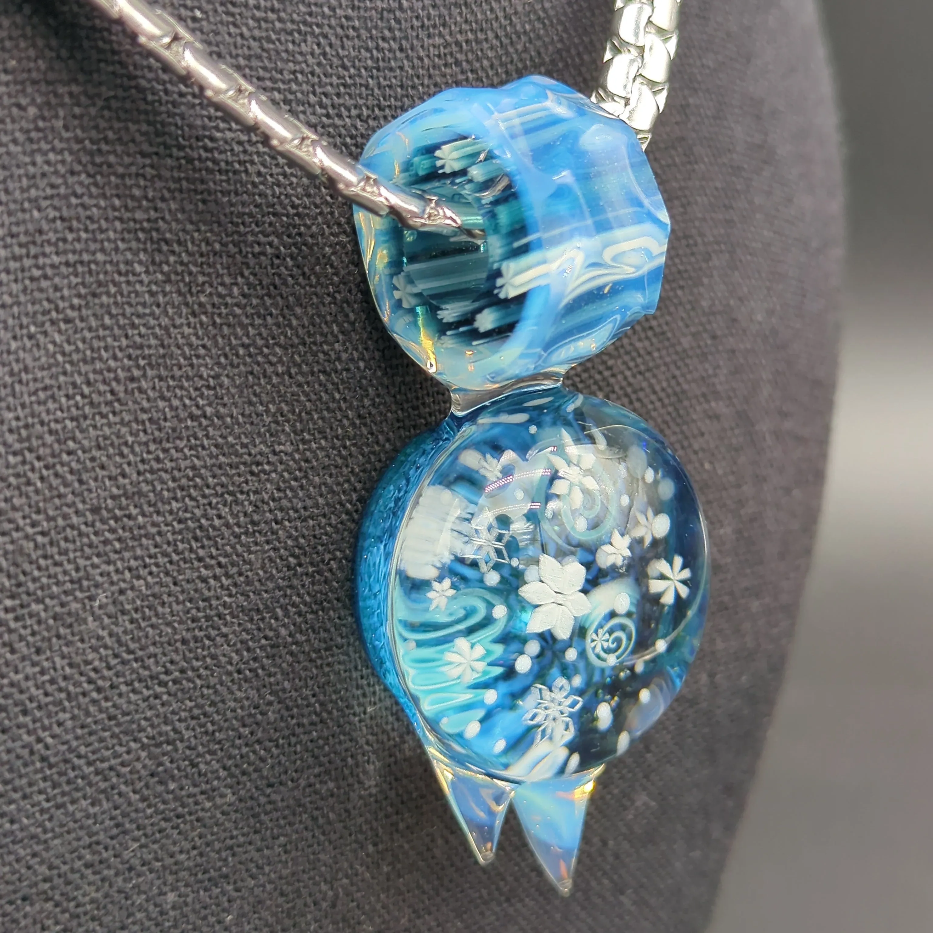 Chaka Glass Blizzard Pendant with Blizzi Bead