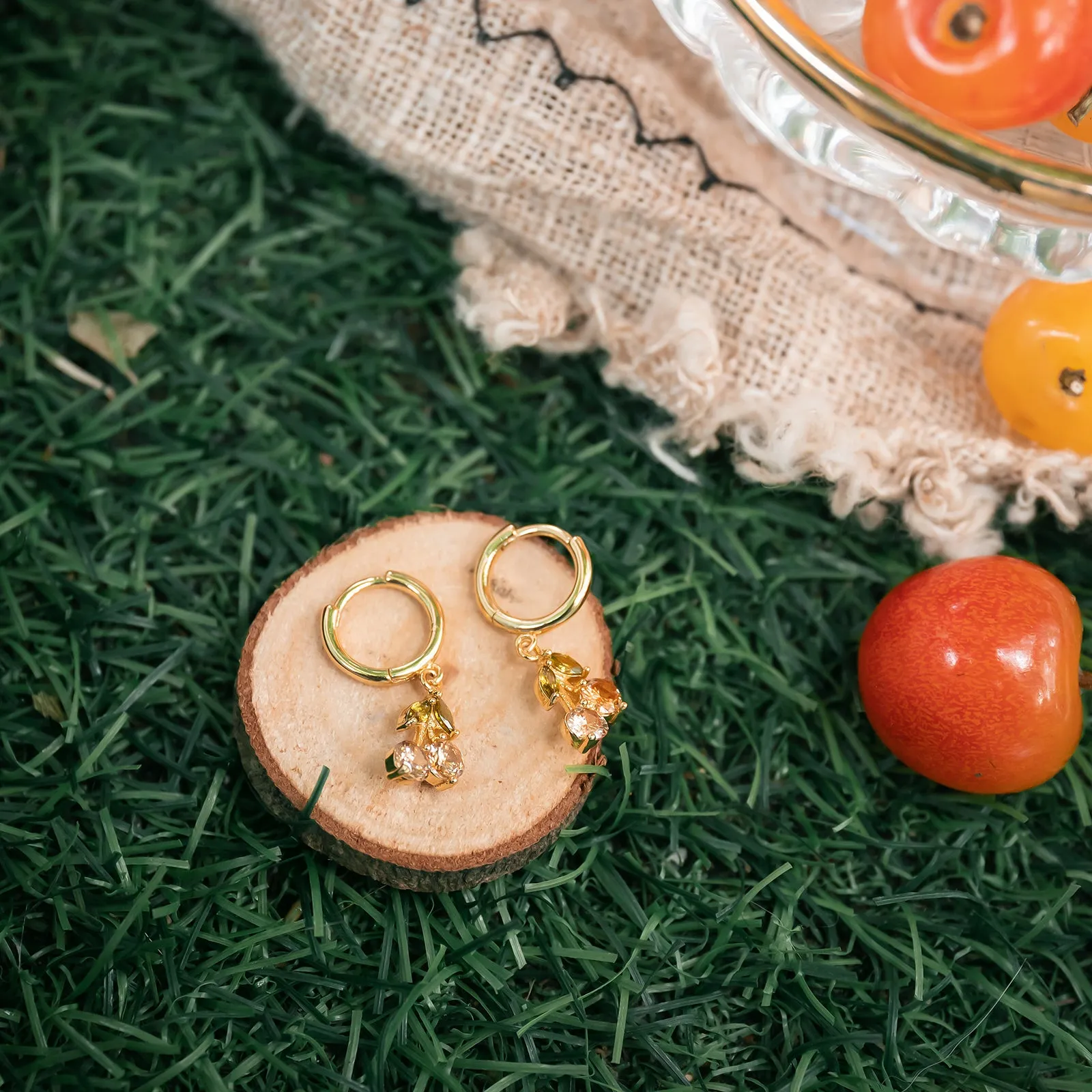 Cherry Hoop Earrings