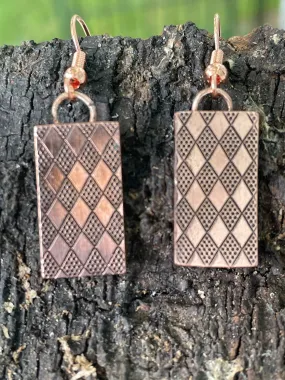 Copper Earrings Harlequin