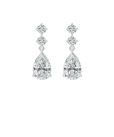 Crystal Zirconia Round & Teardrop Dangle Earrings