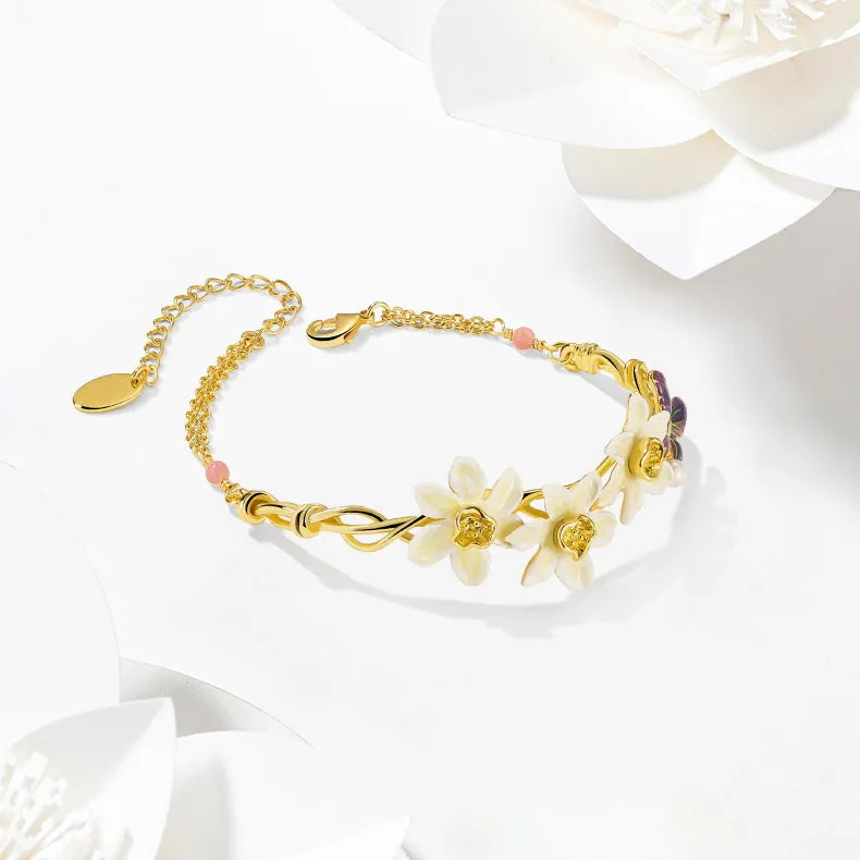 Daffodils & Butterfly Bracelet