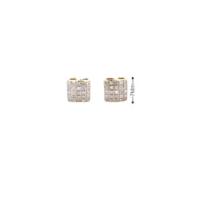 Diamond 0.15Ctw Square Shaped Earrings